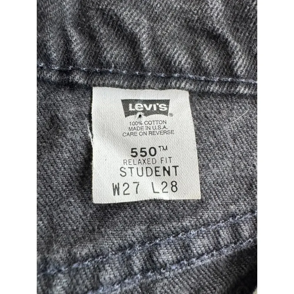 Vintage 90s Levi's 550 Student Orange Tab USA Black Jeans W27 L28 Relaxed Fit